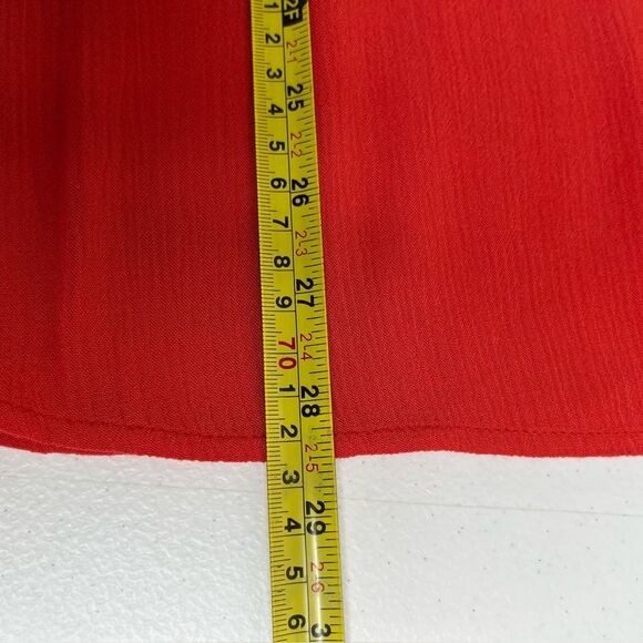 Chicos Crinkle Gauze Flutter Sleeve Capelet Layer Red Orange Blouse Women XL - Picture 12 of 13